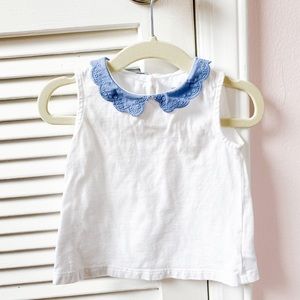 Gap Eyelet Chambray Collar Sleeveless Shirt 18-24m
